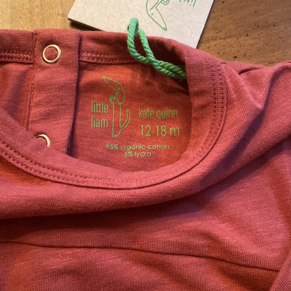 Kate Quinn NWT 12-18 months rose body suit organic cotton - Picture 2 of 3